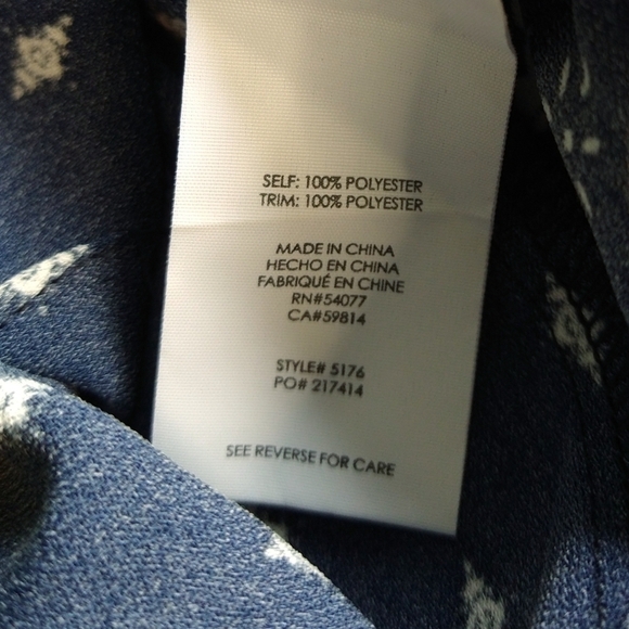 Cabi 5176 Blue Track Star Trouser Wide Leg Pants Lightweight Pockets Mixed Print - Picture 9 of 11